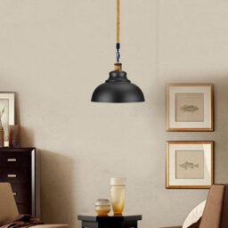 Ledsone Industrial Black Pendant Light 29Cm Metal Shade Vintage Retro Hanging Lamp For Kitchen Bedroom Dining - thumbnail 3