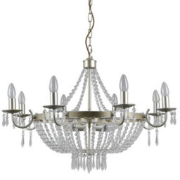 Luminosa Lighting Luminosa Hanging Pendant Champagne 12 Light  With Crystal Glass Shade, E14 - thumbnail 1