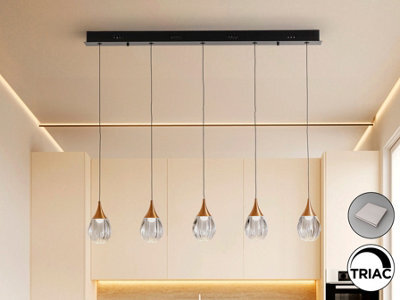 Luminosa Lighting Luminosa Corina Bar Pendant Ceiling 5 Light Black, Copper Led 3000K - Uk Stock - image 1