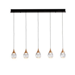 Luminosa Lighting Luminosa Corina Bar Pendant Ceiling 5 Light Black, Copper Led 3000K - Uk Stock - thumbnail 5