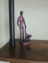 Inspirational Gifting Walkies - Dog Walker Ornament Hand Cast In Aluminium With Antique Bronze Finish - thumbnail 5