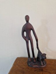 Inspirational Gifting Walkies - Dog Walker Ornament Hand Cast In Aluminium With Antique Bronze Finish - thumbnail 9