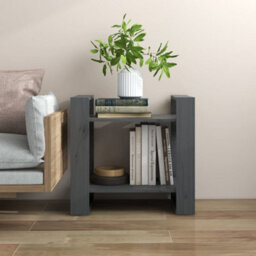 Berkfield Book Cabinet/room Divider Grey 60X35X57 Cm Solid Wood Pine
