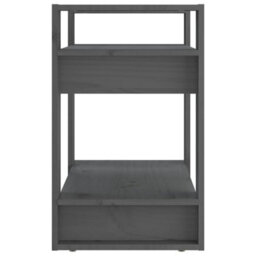 Berkfield Book Cabinet/room Divider Grey 60X35X57 Cm Solid Wood Pine - thumbnail 4