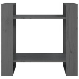 Berkfield Book Cabinet/room Divider Grey 60X35X57 Cm Solid Wood Pine - thumbnail 3