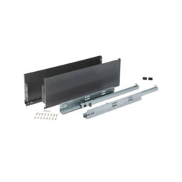 Unknown Fittingsco, Ultra Slim, Deep Pan Soft Close Drawer Box Anthracite, 600W, 485D, 159H (mm) - thumbnail 2