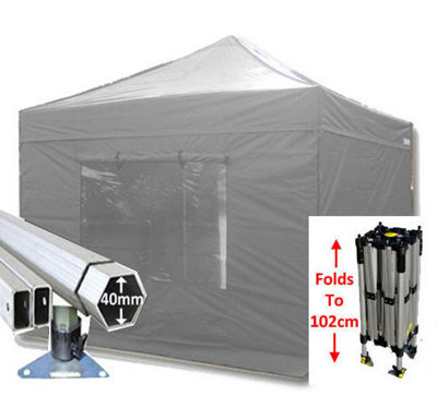 Crocodile Trading 3M X 3M Compact 40 Commercial Instant Shelter Pop Up Gazebos Frame, Canopy & Sides - Silver - image 1