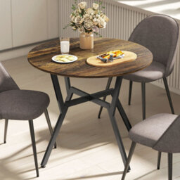 Homcom Small Kitchen Table With Black Steel Legs, Dining Table, Rustic Brown - thumbnail 8