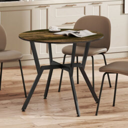 Homcom Small Kitchen Table With Black Steel Legs, Dining Table, Rustic Brown - thumbnail 9