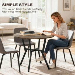 Homcom Small Kitchen Table With Black Steel Legs, Dining Table, Rustic Brown - thumbnail 4