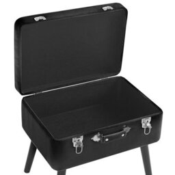 Beliani Noir Velvet Storage Stool - Black Buttoned Velvet, Suitcase-Style Lid, Compact W52 X D36 X H46Cm - thumbnail 6
