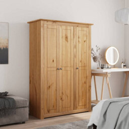 Vidaxl 3-Door Wardrobe 118X50X171.5 Cm Pine Panama Range Wardrobes