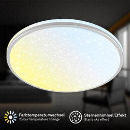 Briloner Led Ceiling Light Bathroom Living Room Lamp Dimmable Remote Cct Chrom 33Cm, 22W, 2400Lm - thumbnail 2
