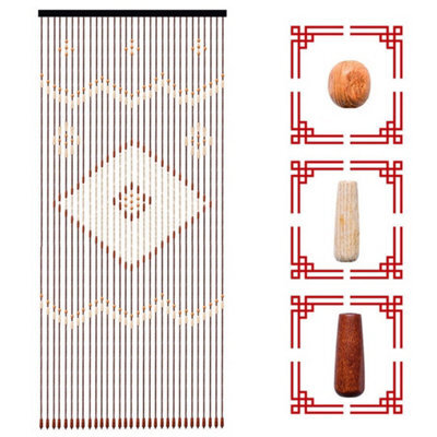 90X208Cm Bamboo Wooden Beaded Door Curtain 31Strands Hanging - image 1