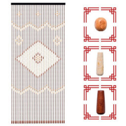 90X208Cm Bamboo Wooden Beaded Door Curtain 31Strands Hanging
