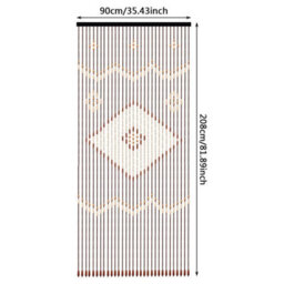 90X208Cm Bamboo Wooden Beaded Door Curtain 31Strands Hanging - thumbnail 2