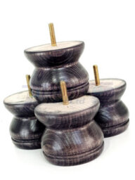 L&F Turned Wood Legs Black Wash 70mm High Set Of 4 Replacement Furniture Bun Feet Settee Chairs Sofas Footstools M8 Shn215 - thumbnail 7