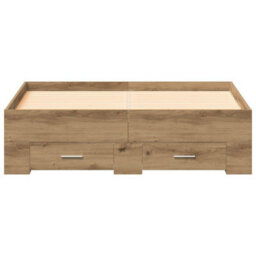 Berkfield Bed Frame With Drawers Artisan Oak 120X200 Cm Engineered Wood - thumbnail 6