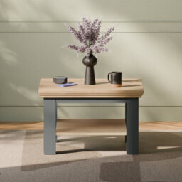 Furniture To Go Pontypool Small Coffee Table With Shelf In Wolfram Grey And Mauvella Oak - thumbnail 6