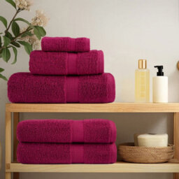 Berkfield Premium Sauna Towels Solund 10Pcs Bordeaux 80X200Cm 600Gsm - thumbnail 3