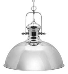 Long Life Lamps Company Industrial Vintage Retro Dome Polished Chrome Pendant Ceiling Lamp M0123 - thumbnail 4