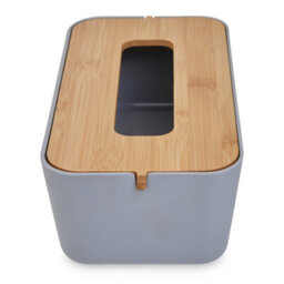 Orsina Grey Bamboo Fibre Tissue Box, Rectangular Tissue Holder With Lift-Off Lid & Cutout Opening, Tissue Paper Box - thumbnail 5
