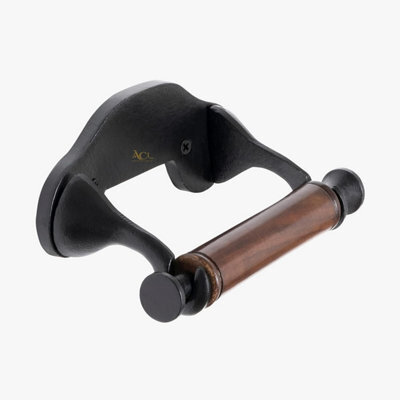 Toilet Roll Holder Wall Mounted Cast Iron Matt Black Toilet Paper Holder For Bathroom Plain Black - image 1