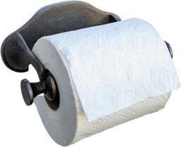 Toilet Roll Holder Wall Mounted Cast Iron Matt Black Toilet Paper Holder For Bathroom Plain Black - thumbnail 5