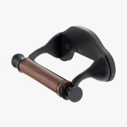 Toilet Roll Holder Wall Mounted Cast Iron Matt Black Toilet Paper Holder For Bathroom Plain Black - thumbnail 2