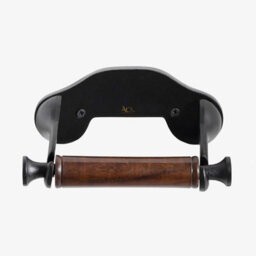 Toilet Roll Holder Wall Mounted Cast Iron Matt Black Toilet Paper Holder For Bathroom Plain Black - thumbnail 3
