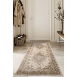 Melrose Eden Medallion Natural Coloured Indoor Outdoor Runner Rug 3mm Pile Height - 67/200Cm - thumbnail 4
