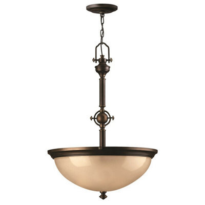 Elegant 3 Bulb Olde Bronze Pendant Light Fixture With Led E27 60W Bulbs