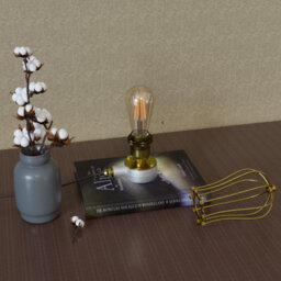 Vintage Conduit Light Table Lamp Kit With Dimmable Switch Steampunk E27 Base Industrial Metal Cage Plug In Desk Lamp Lights - thumbnail 5