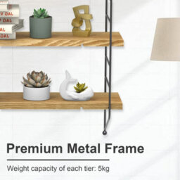 Fativo  Adjustable 3 Tier Wall Floating Shelf With Metal Brackets Strong Bearing Shelves - thumbnail 8