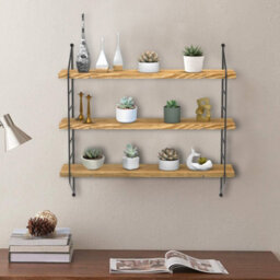 Fativo  Adjustable 3 Tier Wall Floating Shelf With Metal Brackets Strong Bearing Shelves - thumbnail 3