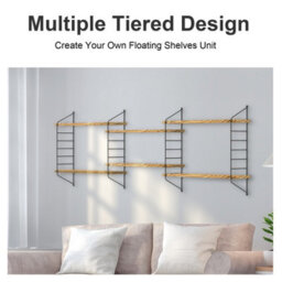 Fativo  Adjustable 3 Tier Wall Floating Shelf With Metal Brackets Strong Bearing Shelves - thumbnail 6