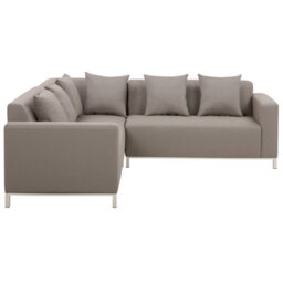 Beliani Belize 5 Seater Garden Corner Sofa With Table Right Hand Beige Modular - thumbnail 9
