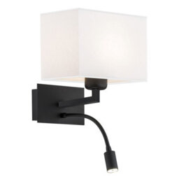 Luminosa Lighting Luminosa Hilary Reading Wall Light White, Black Structure 560Lm 3000K - thumbnail 1