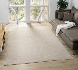 Avior Washable Plain Living Room Area Rug - Loop Pile Pebble Design Beige 60Cm X 220Cm - thumbnail 4