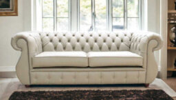 Chesterfield Handmade 3 Seater Sofa Shelly Ash Real Leather In Kimberley Style - thumbnail 4