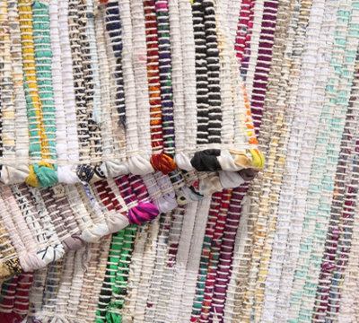 Second Nature Online Festival Recycled Cotton Blend Rag Rug In Varied Colourways Indoor And Outdoor Use / 75 Cm X 120 Cm / Pastel - image 1