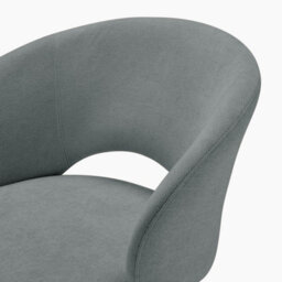 Furniturebox Uk 2X Anika Grey Fabric Swivel Dining Chairs - thumbnail 9