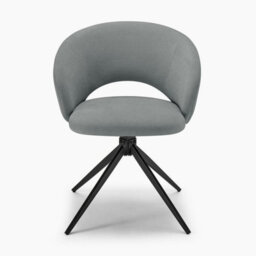 Furniturebox Uk 2X Anika Grey Fabric Swivel Dining Chairs - thumbnail 8