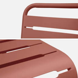 Sweeek - Set Of 4 Stackable Steel Garden Chairs Amelia Terracotta 44X52X79 Cm - thumbnail 2