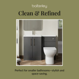 Balterley Left-Hand Bathroom Vanity And Wc Unit Combination With Basin - 1100mm - Gloss Grey With Copper Handles - thumbnail 7