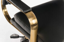 Teknik Vintage Executive Chair In Supple Black Faux Leather With Brass Coloured Accents - thumbnail 4