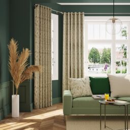 GoodHome Otema Light Green Herbarium Lined Eyelet Curtain (W)167Cm (L)228Cm, Pair - thumbnail 2