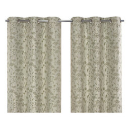 GoodHome Otema Light Green Herbarium Lined Eyelet Curtain (W)167Cm (L)228Cm, Pair