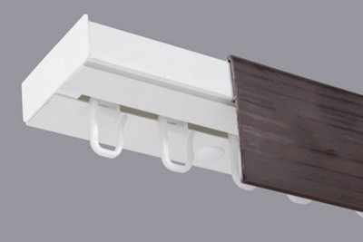 Single Curtain Ceiling Rail Track Pcv 400 Cm (L) Hooks + Wenge Cover