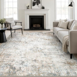 Area Rug Living Room Rugs, 5X7 Washable Large Soft Indoor Neutral Modern Abstract Low Pile Rug Carpet For Bedroom Dining Room - thumbnail 1